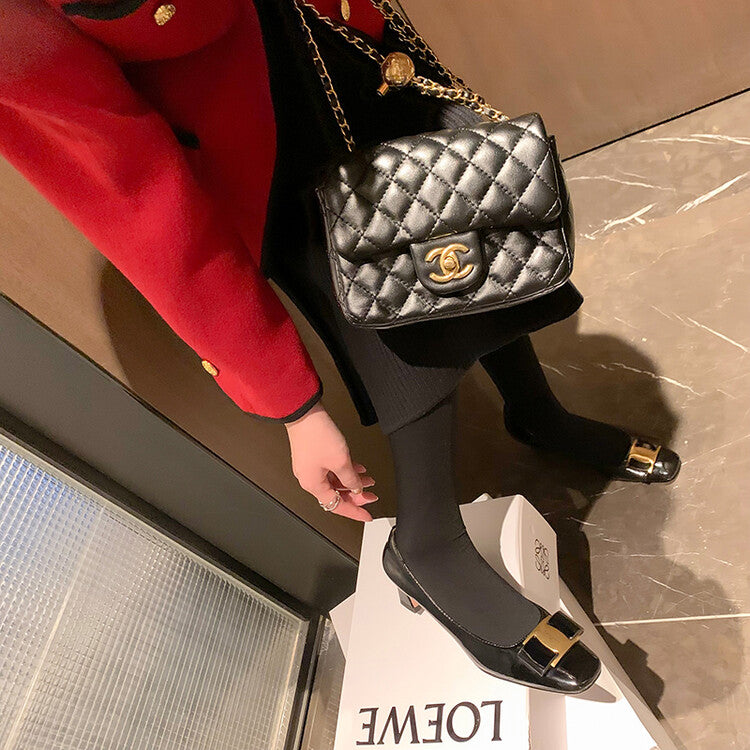 Karin Luna In Stock Spot Goods Classic Bestseller Ferragamo Full Leather Inside and Out Commuting Four Seasons Can Be Worn！