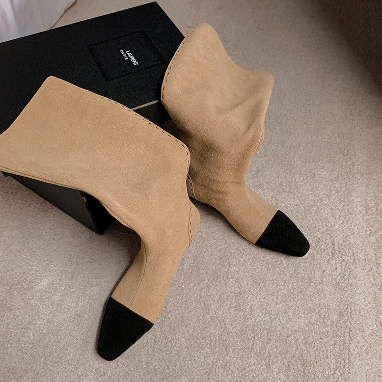 Karin Luna Color Block Inner Height Increase Mid-Calf Boots