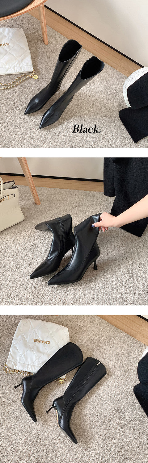 Karin Luna Elegant Style v Pointed Toe Stiletto Long Boots