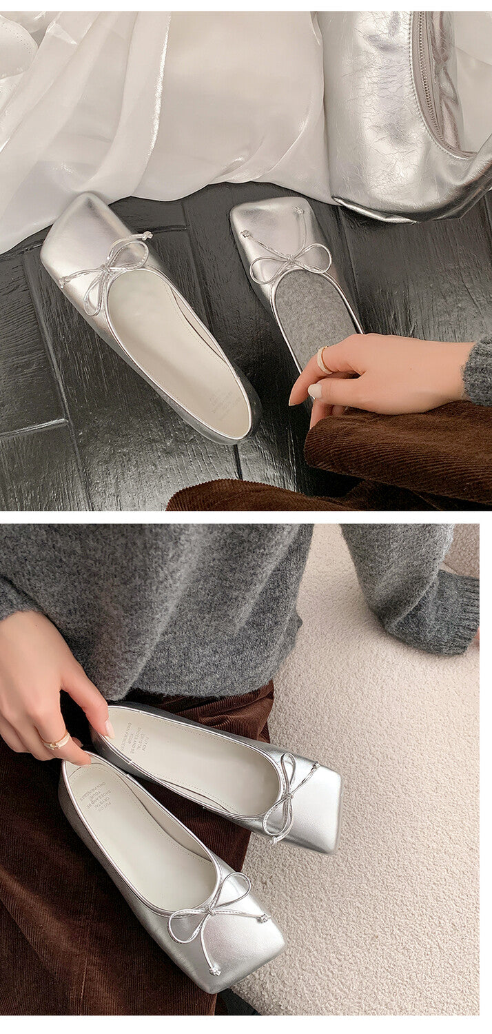 Karin Luna In Stock Spot Goods  Hurry up and grab this hot item!！Square-Toed Flat Granny Shoes