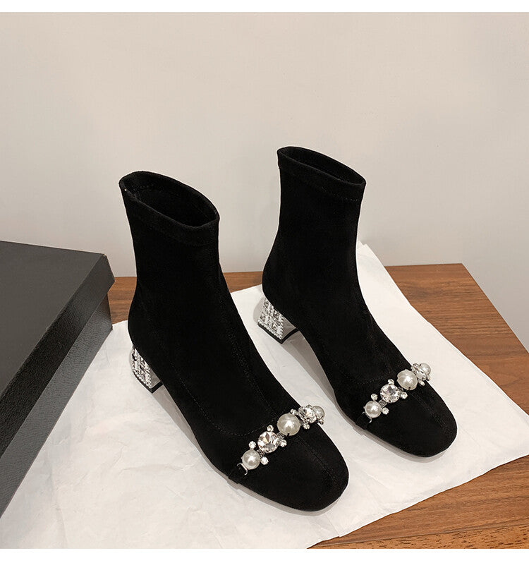 Karin Luna Hot-Selling In Stock  Dynamic Rhinestone One-Strap Vintage Style  Slimming Leggings