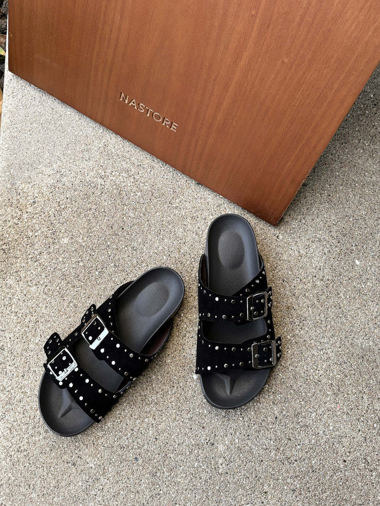 Karin Luna In Stock Spot Goods Casual Thick-Soled Belt Buckle Slippers