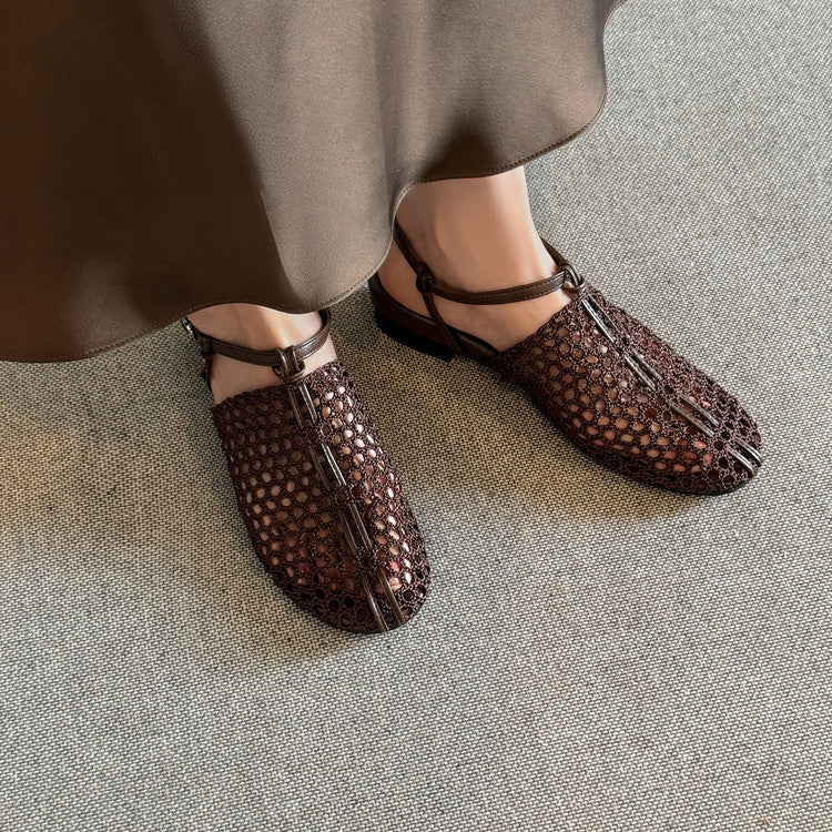 Karin Luna In Stock Spot Goods  Resort Style Series~Casual woven closed-toe flat sandals