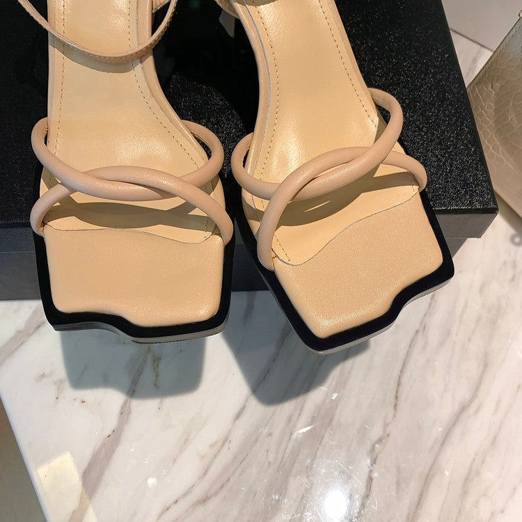 Karin Luna Classic Style  In stock  Basic Versatile Cross Strap High Heel Sandals