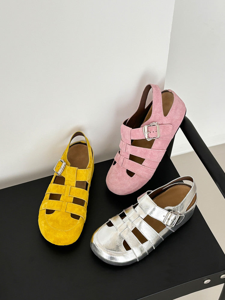 Karin Luna Full Layer Inside and Out~Basic Versatile Perforated Round Toe Birkenstock Shoes
