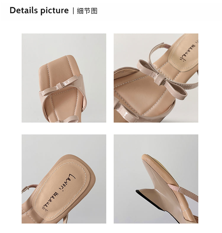 Karin Luna Hot Item Hot Item Self-Flow Square-Toe Irregular Heel Slippers