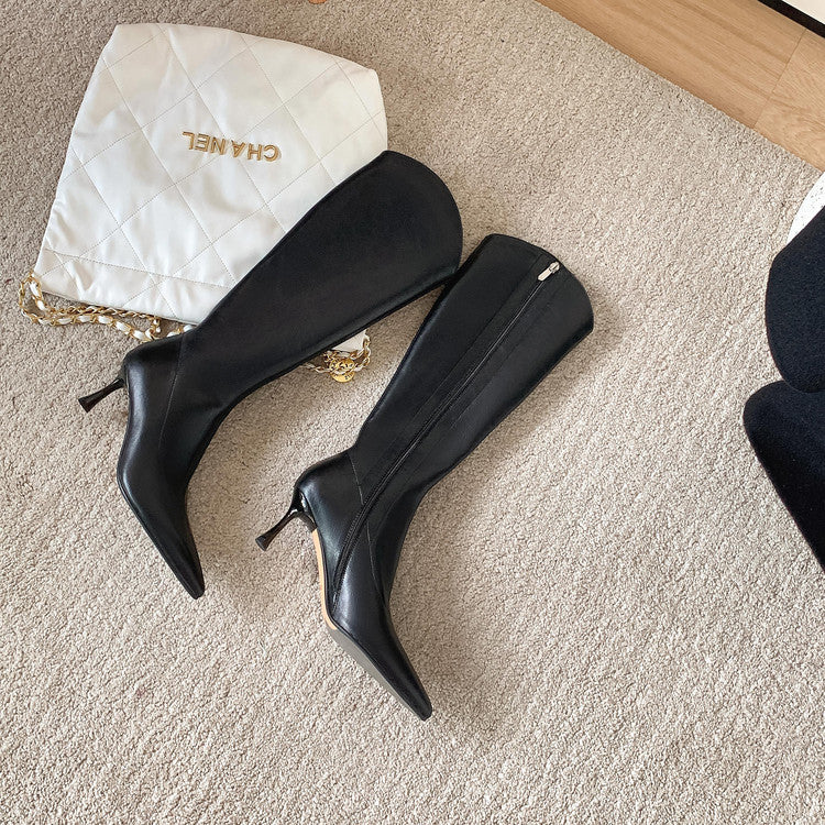 Karin Luna Elegant Style v Pointed Toe Stiletto Long Boots