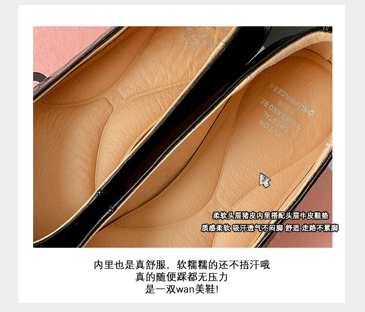 Karin Luna High Quality Low Price ！Hot-selling Fasteners Full leather inside and out Trendy Plaid Fabric Super Beautiful Flat Cowhide Shoes