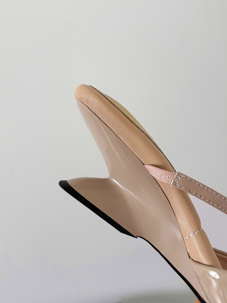 Karin Luna Hot Item Hot Item Self-Flow Square-Toe Irregular Heel Slippers