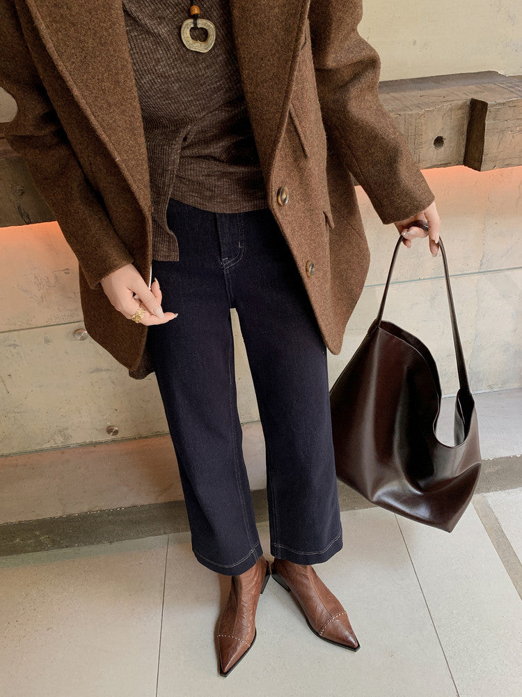 Karin Luna In Stock In Stock Slim Boots Series~Pointed Toe Rivet Slim Short Boots
