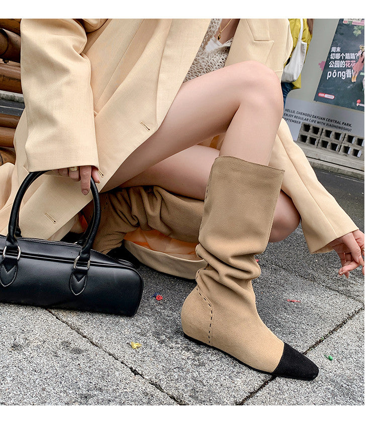 Karin Luna Color Block Inner Height Increase Mid-Calf Boots