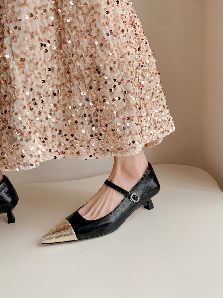 Karin Luna In Stock  Spot Goods In Stock  Classic Color Block Pointed Toe Hot-Selling Elegant Stiletto Pumps