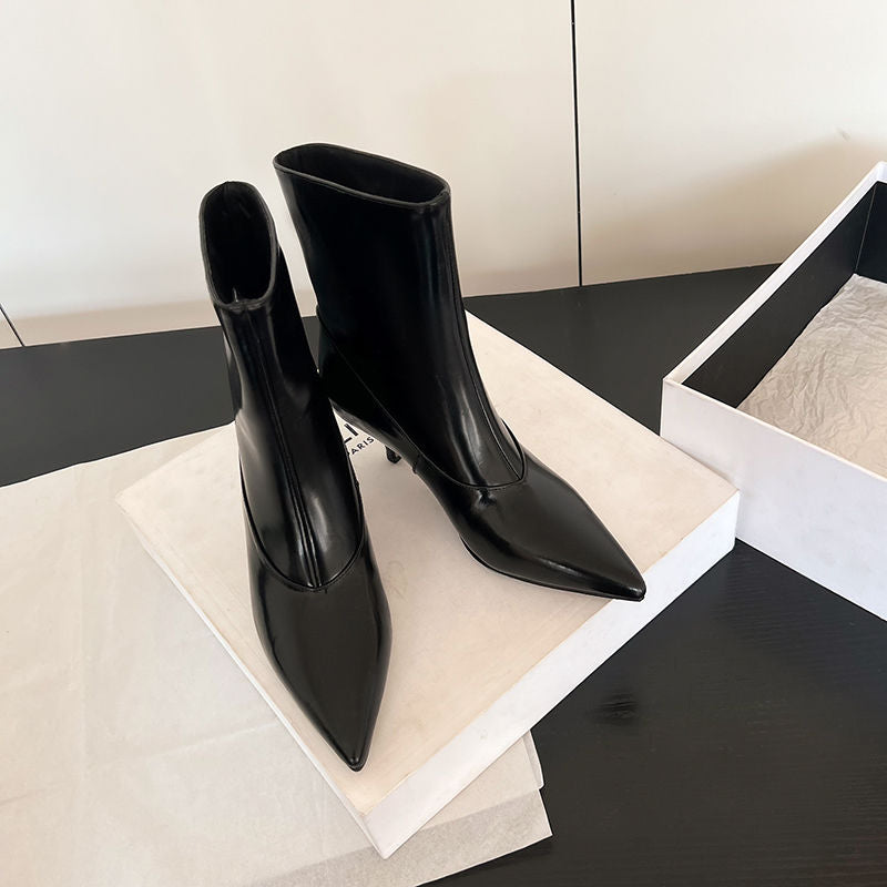 Karin Luna In Stock  Spot Goods Elegant kitten heel pointed toe trendy ankle boots