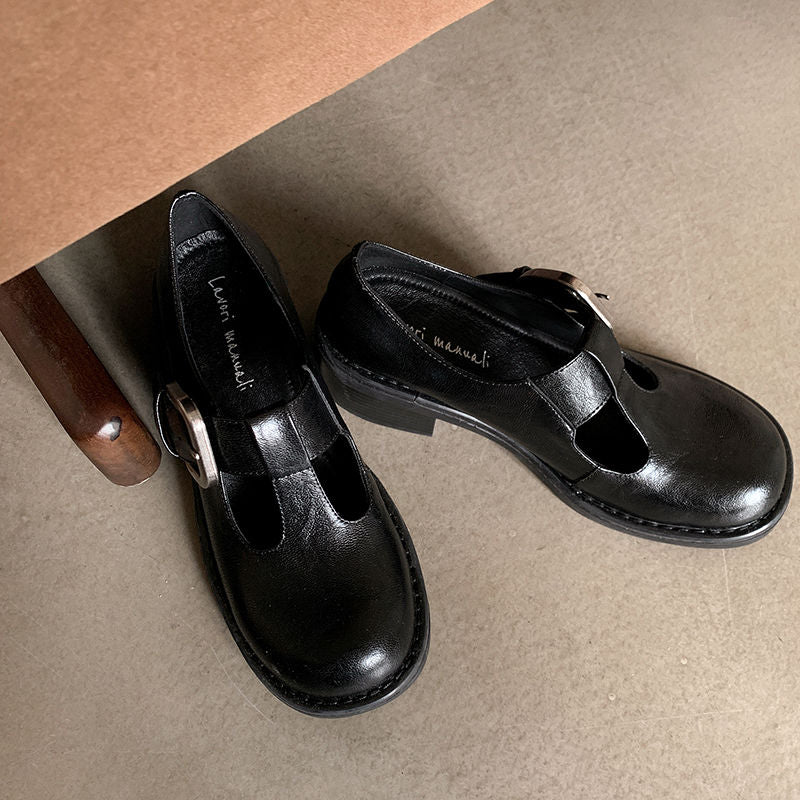 Karin Luna In Stock Spot Goods round Head t Round Toe British Style Single Shoes