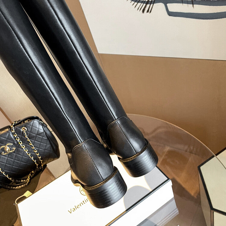 Karin Luna In Stock  Cowhide Niche Versatile Style Knight Boots