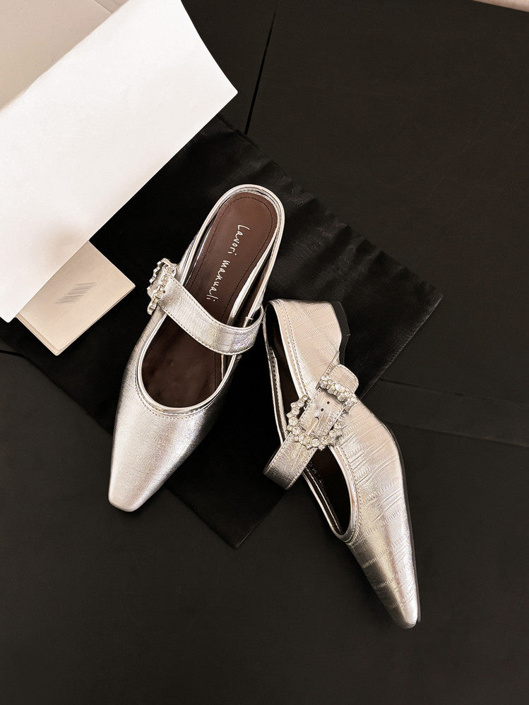 Karin Luna In Stock Spot Goods Full Layer Rhinestone Exquisite Closed-Toe Slippers