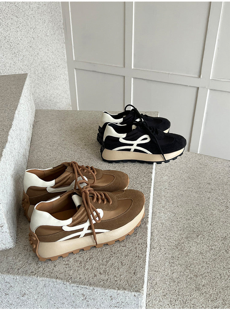Karin Luna Casual Shoes Series~  In Stock Hot-Selling Versatile Lace-Up Thick-Soled Deep Mouth Single Shoes