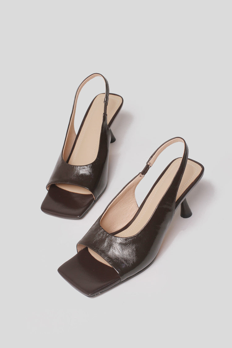 Karin Luna Classic Style Square Toe Open Toe French Retro Sandals