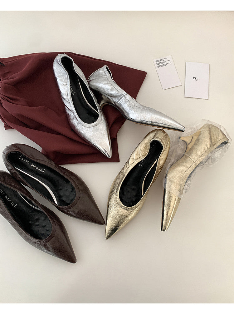 Karin Luna In Stock Spot Goods    Vintage Classic Style Shallow Mouth Single Shoes