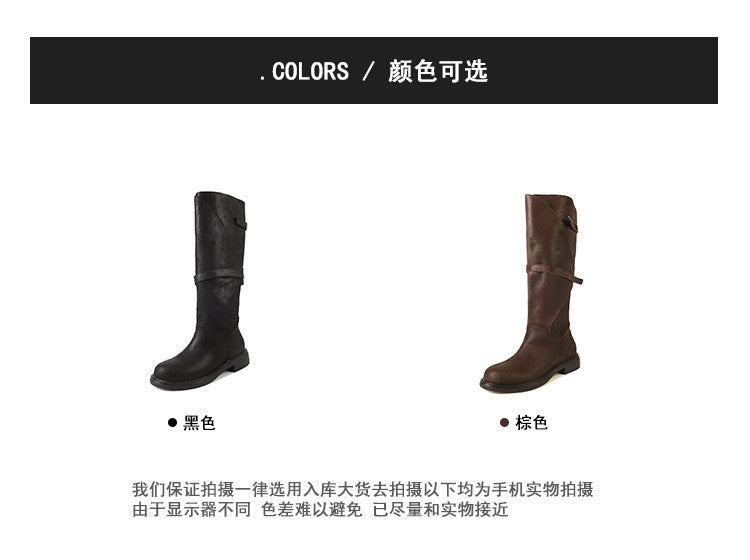Karin Luna In Stock Spot Goods   Heavy-duty Edition Highly Consuming Material Round Toe Long Boots