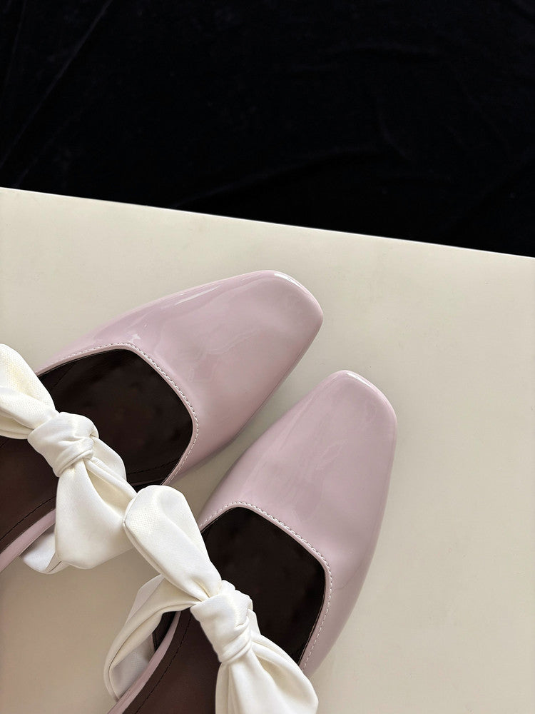 Karin Luna In Stock In Stock  Fluffy feel Bowknot Closed-Toe Slippers