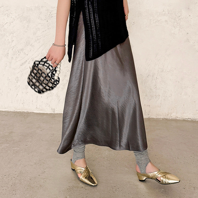 Karin Luna In Stock In Stock Basic Elegant Fairy Style Small Square Toe Sheepskin Slippers