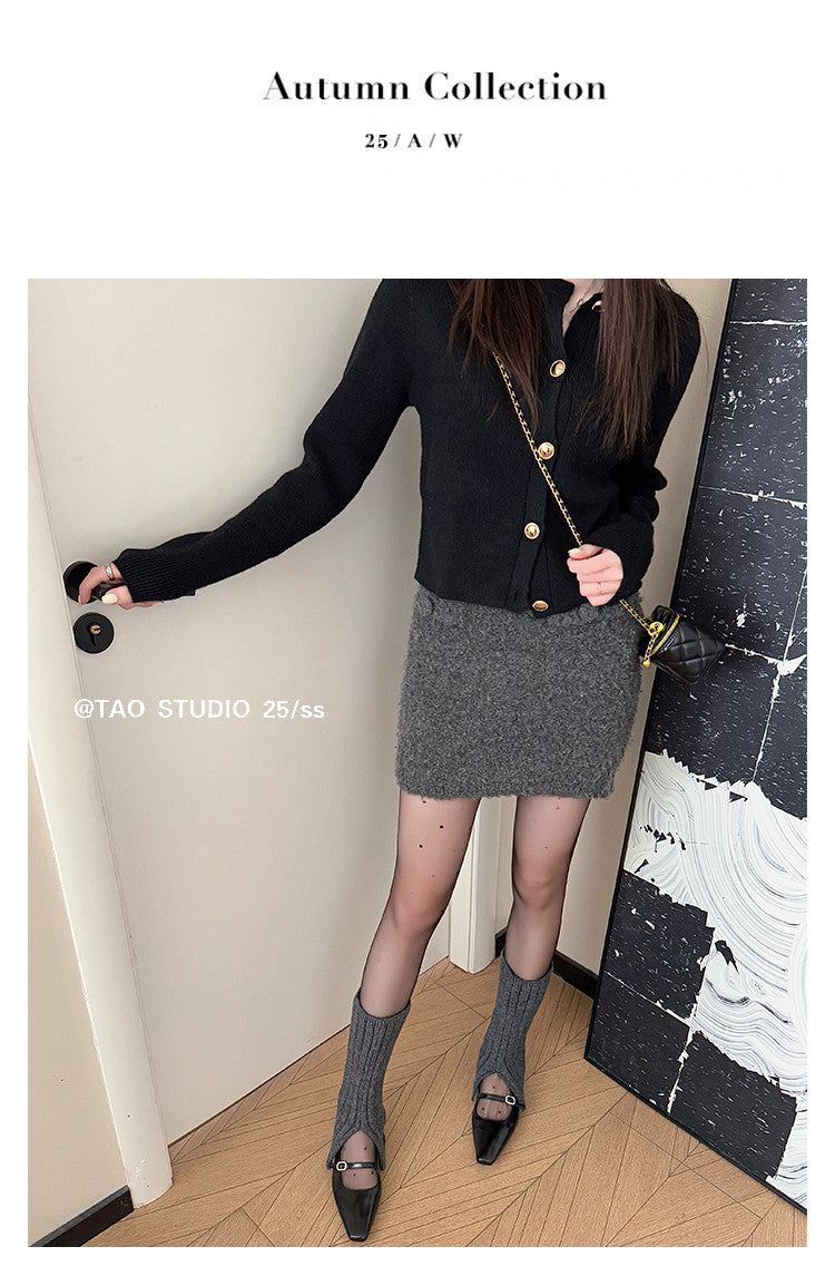 Karin Luna In Stock Spot Goods  Elegant Square-Toe One-Strap Height-Increasing Flats
