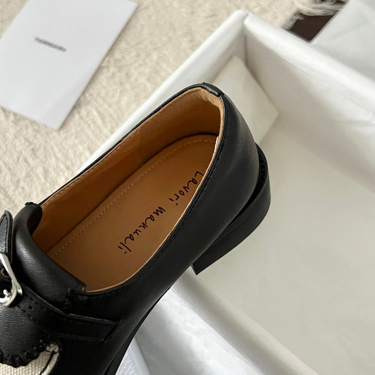 Karin Luna Casual Shoes Series~  In stock Classic color-blocking British style deep-mouth single shoes