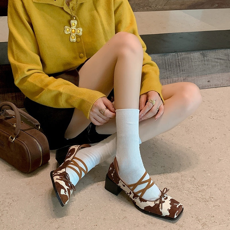 Karin Luna Hot Item Hot Item Xiaohongshu Hot Item  Comes with Bowknot Mary Jane Flats