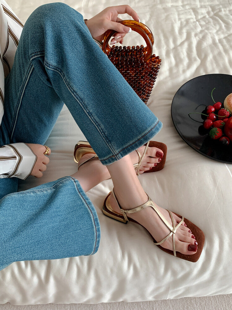 Karin Luna Bestseller Popular Featured products a Large Number of Spot Goods  Comes with data included  Thin Strap T Word Sandals