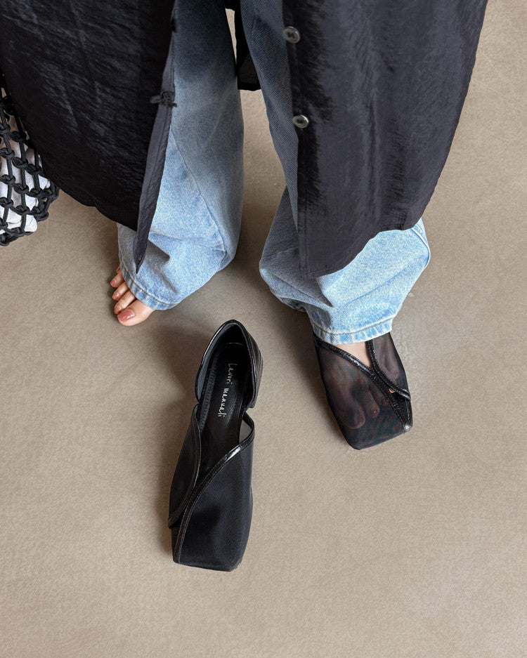 Karin Luna In Stock Spot Goods  Square Toe Mesh Sandals
