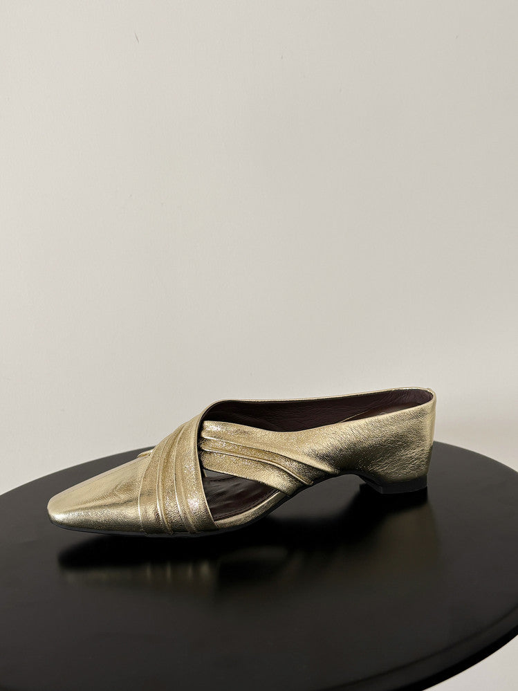 Karin Luna In Stock In Stock Basic Elegant Fairy Style Small Square Toe Sheepskin Slippers
