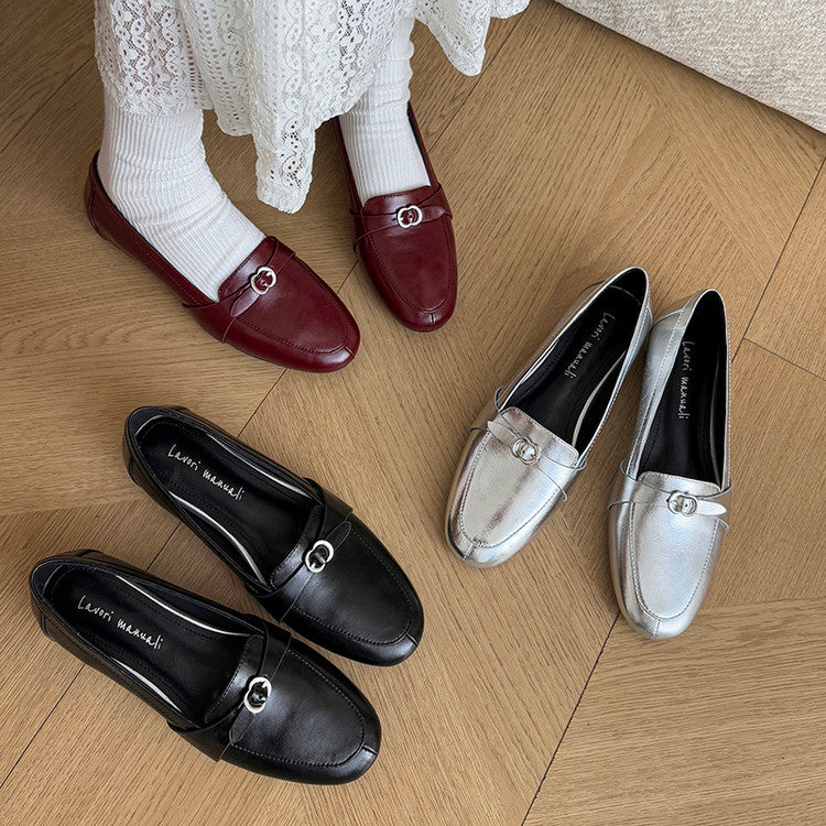 Karin Luna In Stock Spot Goods Basic Versatile British Style Single Shoes