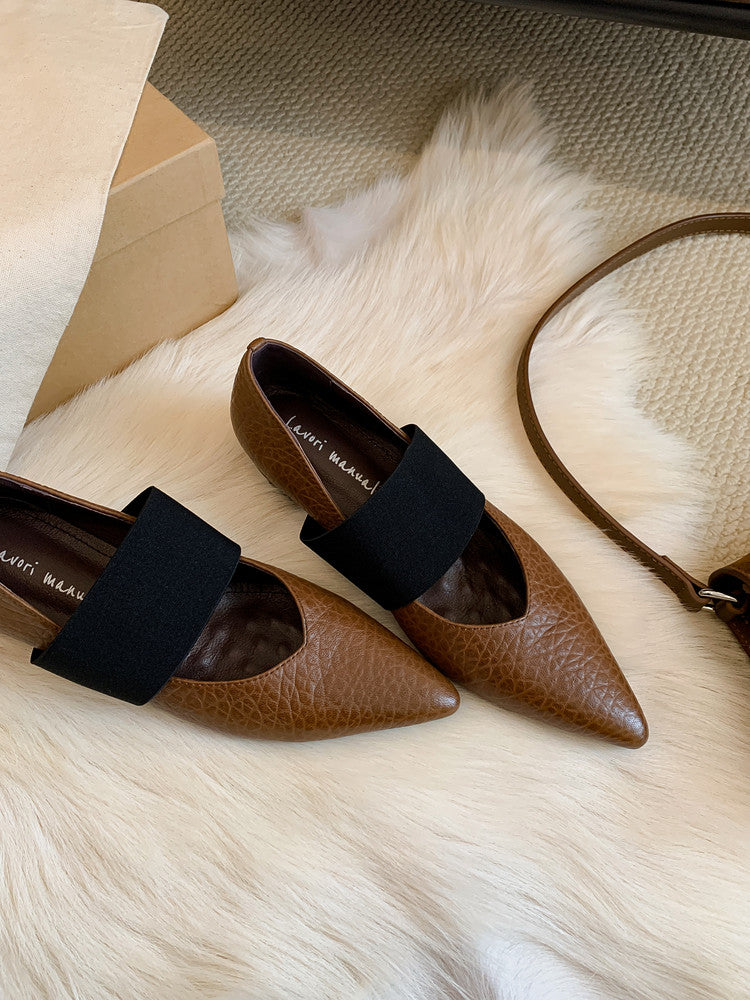 Karin Luna  Popular Pointed Toe Hidden Heel Strap Single Shoes