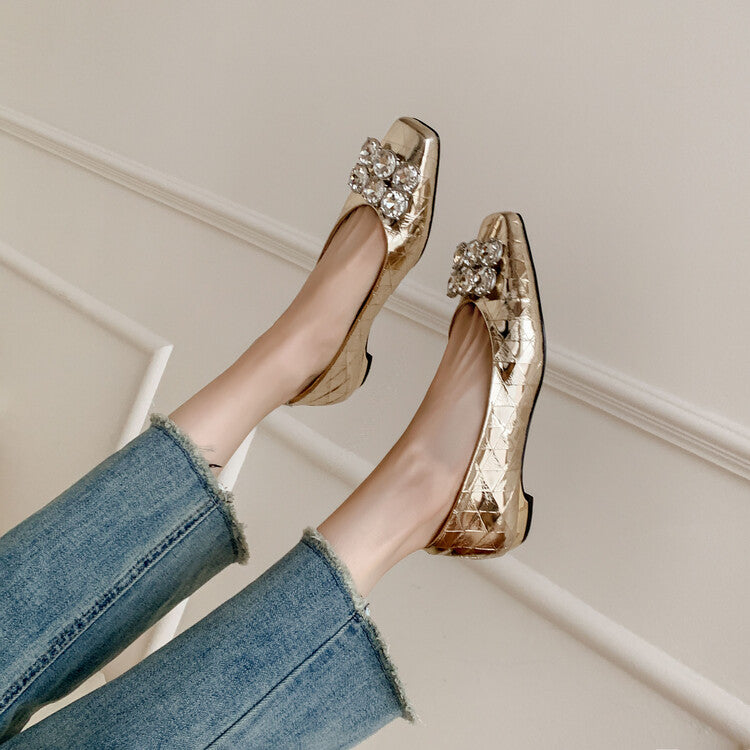 Karin Luna High Quality Low Price ！Hot-selling Fasteners Full leather inside and out Trendy Plaid Fabric Super Beautiful Flat Cowhide Shoes