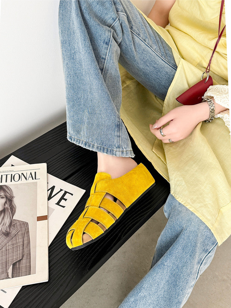 Karin Luna Full Layer Inside and Out~Basic Versatile Perforated Round Toe Birkenstock Slippers