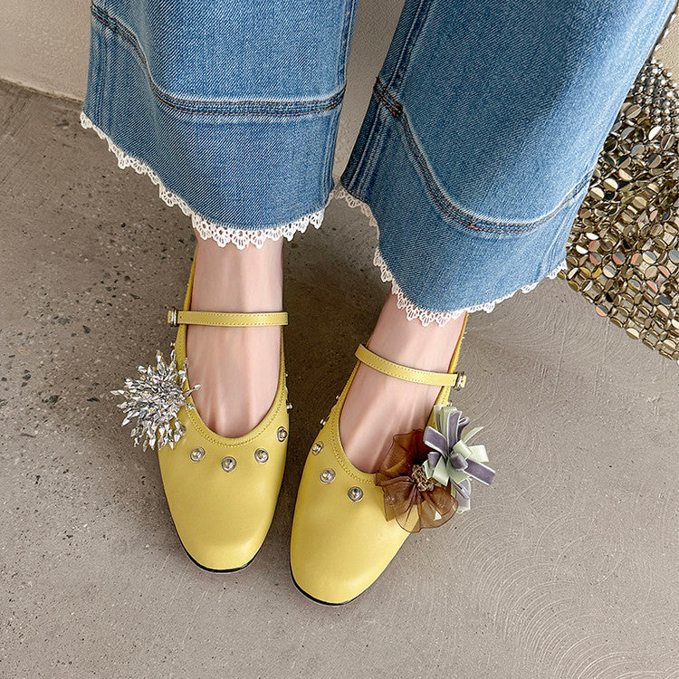 Karin Luna In Stock Spot Goods  Full-grain leather inside and out  Ultra Exquisite Round Toe Hidden Heel Closed-Toe Slippers