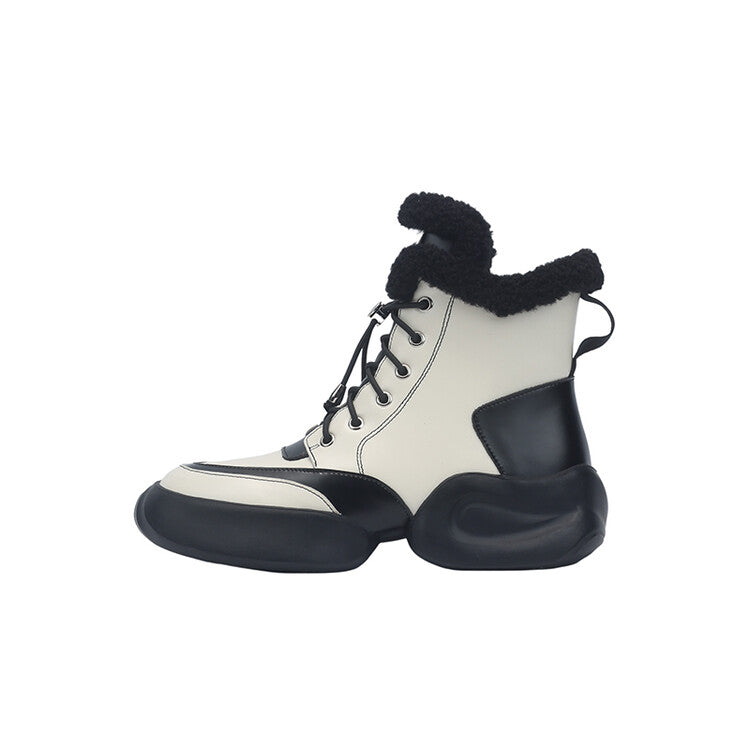 Karin Luna In Stock  Spot Goods  Hot-selling Sports Thick Sole Thickened Fur Snow Boots Full cowhide