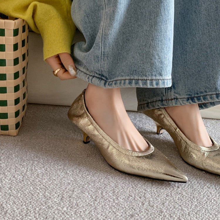 Karin Luna In Stock Spot Goods    Vintage Classic Style Shallow Mouth Single Shoes