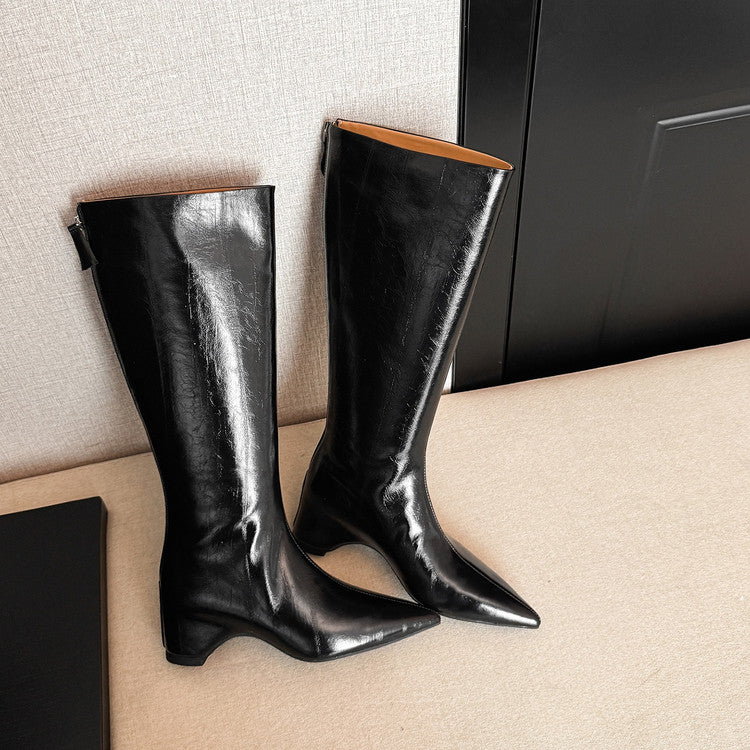 Karin Luna Elegant Style Pointed Toe Internal Height Increase Long Boots