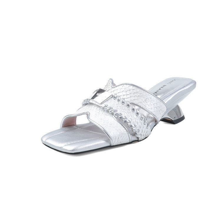 Karin Luna Fish Skin Series~ Hot-selling Square-Toe Slippers with Built-in Traffic