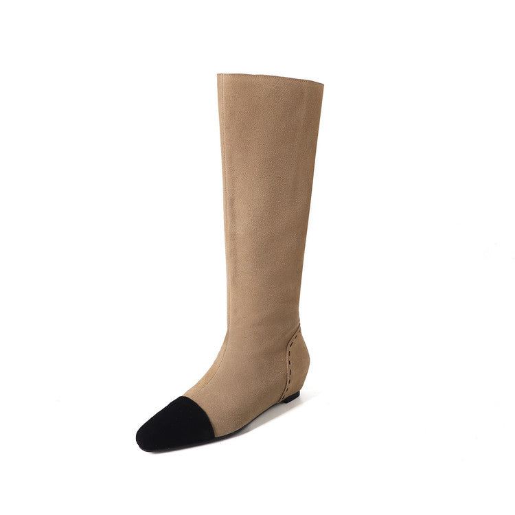 Karin Luna Color Block Inner Height Increase Mid-Calf Boots