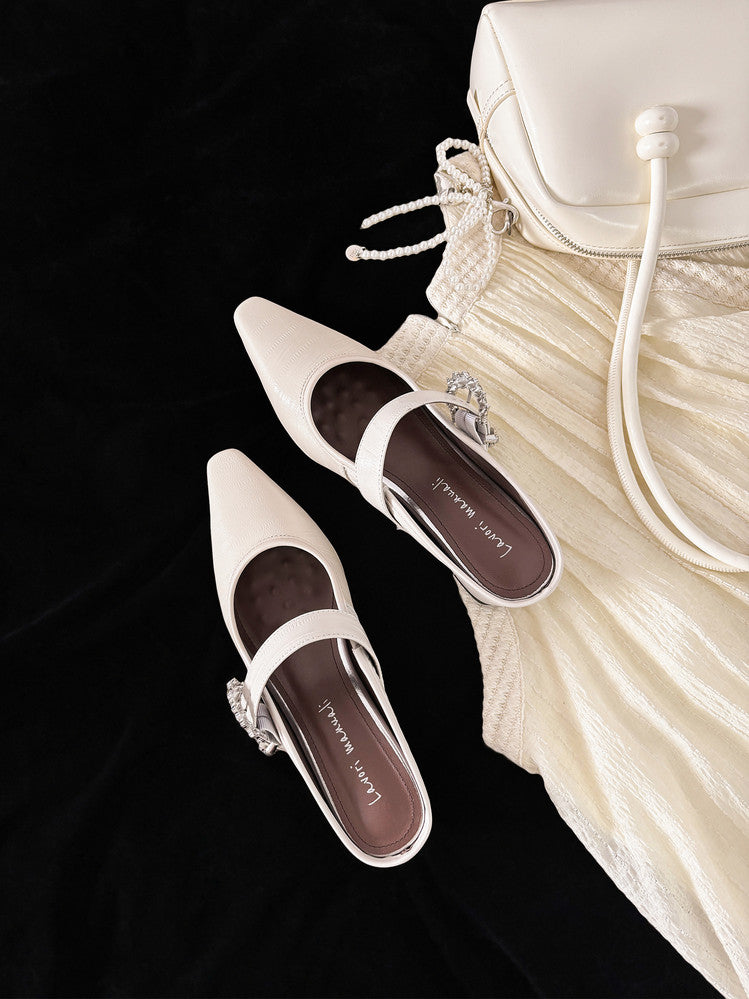 Karin Luna In Stock Spot Goods Full Layer Rhinestone Exquisite Closed-Toe Slippers