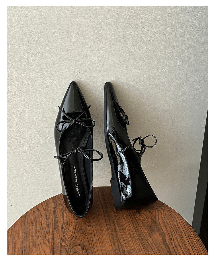 Karin Luna In Stock Spot Goods  Hot-selling Element Bowknot Square Toe Pointed Toe Single Shoes
