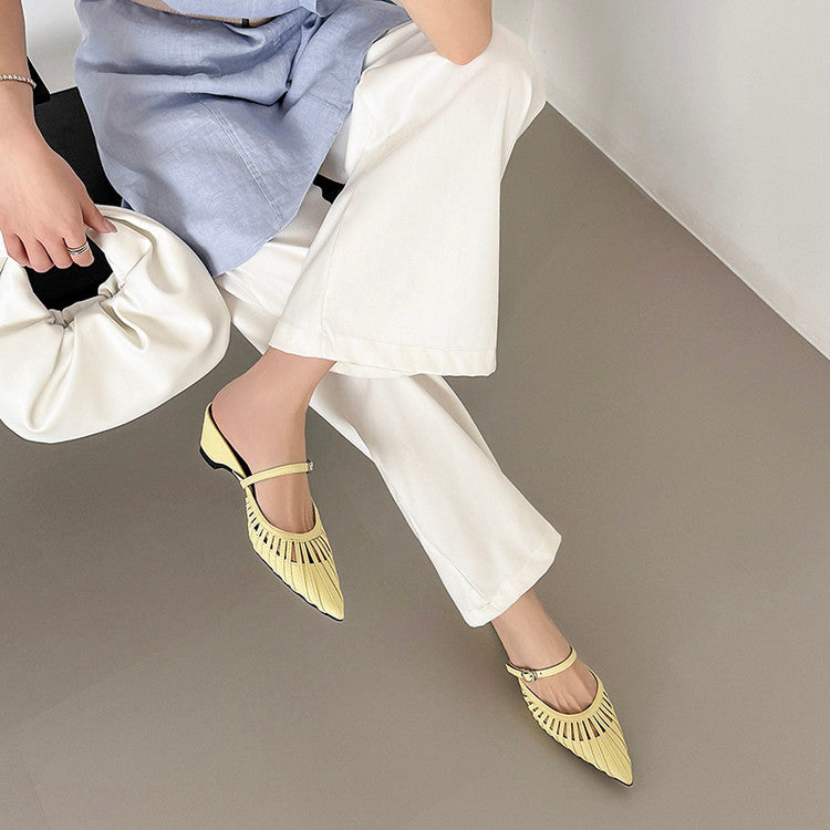 Karin Luna Casual Feel~In stock Pointed Toe Hollow Design Note Pointed Toe Slippers