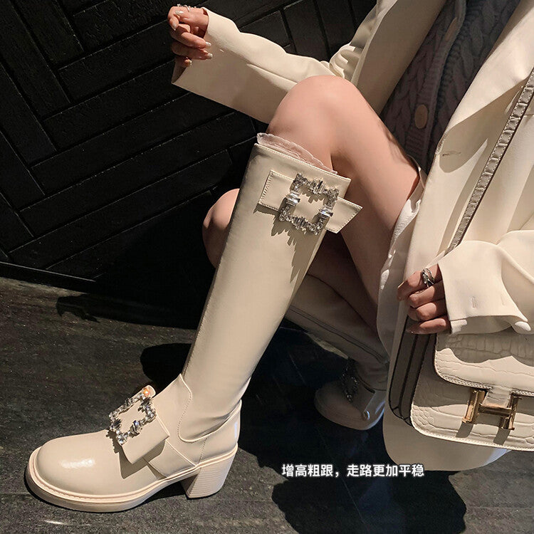 Karin Luna has prepared stock  Custom Large Square Buckle Bowknot Fastener Elegant Long Boots