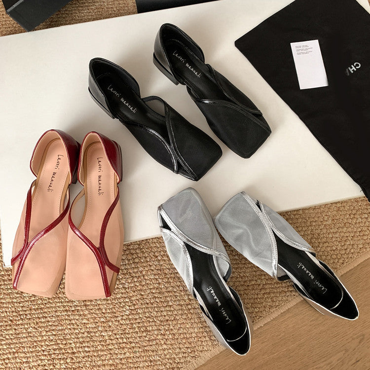 Karin Luna In Stock Spot Goods  Square Toe Mesh Sandals