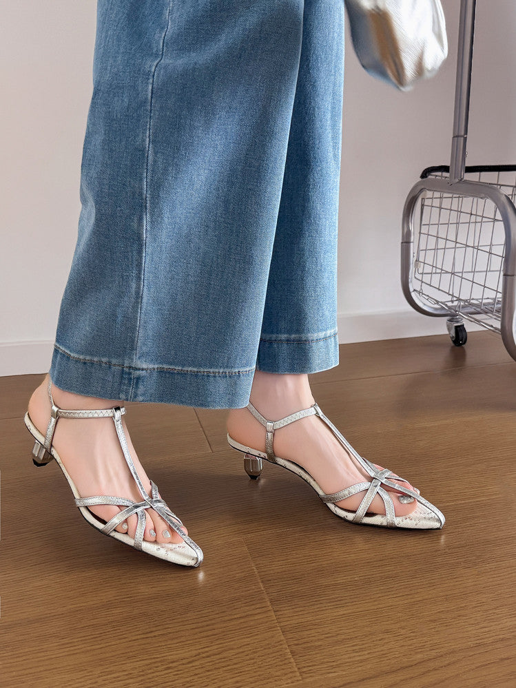 Karin Luna In Stock Spot Goods  French-style Hollow-out Thin Strap Sandals