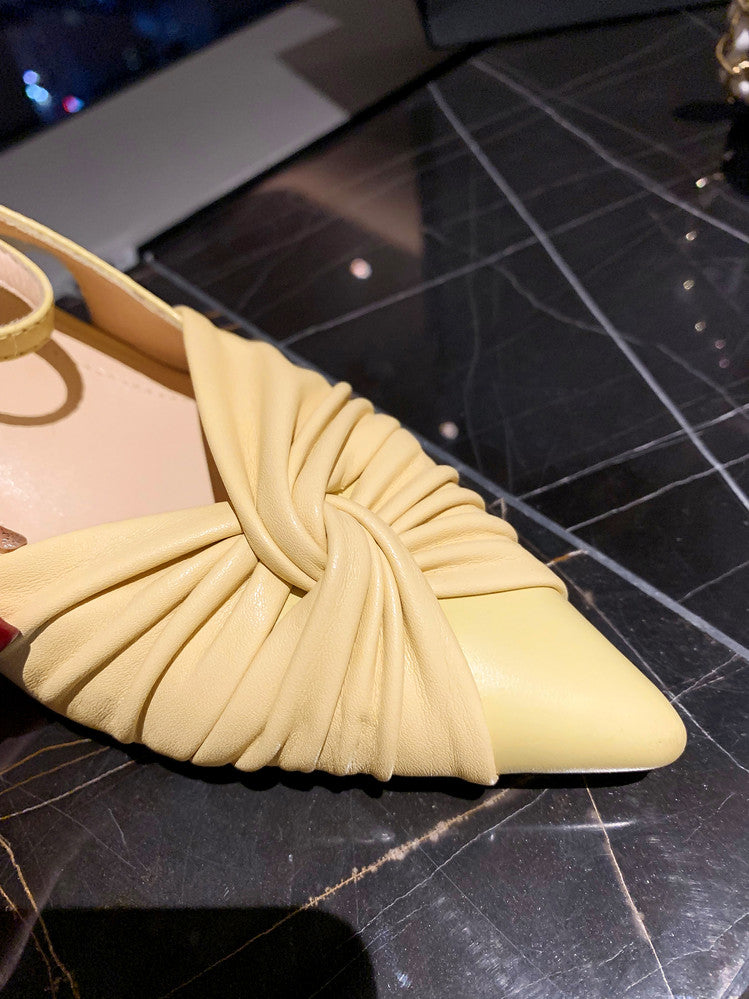 Karin Luna In Stock In Stock  Exquisite Pointed Toe Backless Closed-Toe Stiletto Sandals