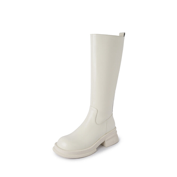 Karin Luna In Stock Spot Goods  Always in stock  Classic Basic Style Round Toe Thick Sole Knight Boots